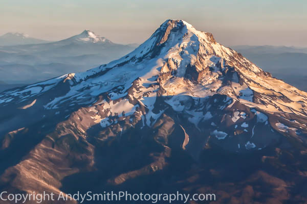 Mt. Hood from the Air at Sunset